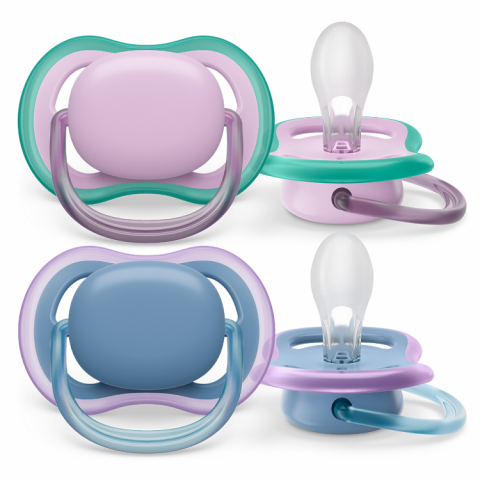 Suzete - Suzete Ultra Air Philips Avent, 6-18 luni, 2 bucati, Mov si Bleu, SCF085/34, Philips