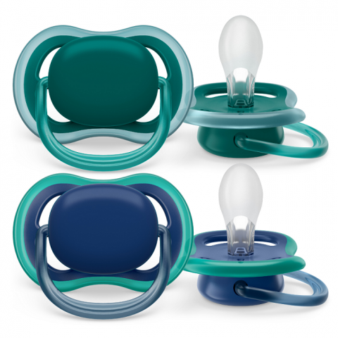 Suzete - Suzete Ultra Air Philips Avent, 6-18 luni, 2 bucati, Verde si Albastru, SCF085/31, Philips