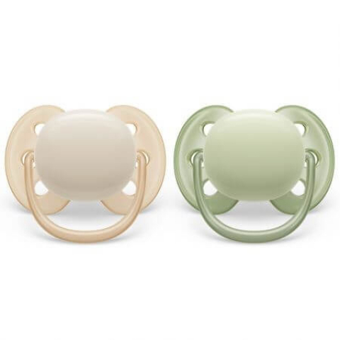 Suzete Ultra Soft Philips Avent, 0-6 luni, 2 bucati, Verde si Galben, SCF091/05, Philips [1]