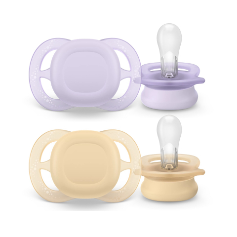 Suzete - Suzete Ultra Strat Philips Avent, 0-2 luni, 2 bucati, Mov/Portocaliu, SCF075/01, Philips