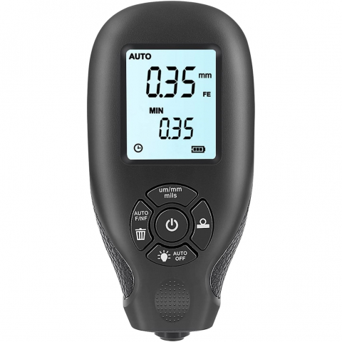 Diagnosticare - Tester profesional masurare strat vopsea echipamente auto, ABS, Ecran LCD, Negru- Tester Vopsea Auto