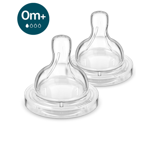 Biberoane - Tetina anti-colici Philips Avent, 0 luni+, debit 1, 2 bucati, SCY761/02, Philips