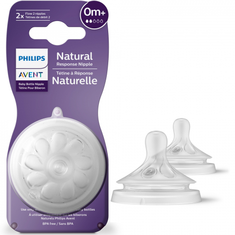 Tetina Philips Avent Natural Response, 0 luni+, debit 2, 2 bucati, SCY962/02, Philips [1]