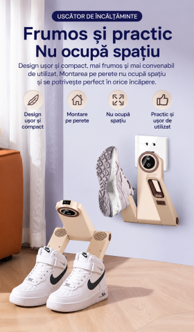 Uscator electric pentru incaltaminte, pliabil si portabil, cu aer cald, afisaj digital LED – pentru pantofi si ghete [3]