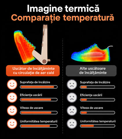 Uscator electric pentru incaltaminte, pliabil si portabil, cu aer cald, afisaj digital LED – pentru pantofi si ghete [6]