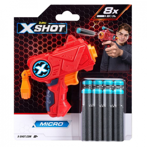 Jucarii Baieti - X-SHOT Blaster Excel Micro, arma de jucarie, 8 proiectile
