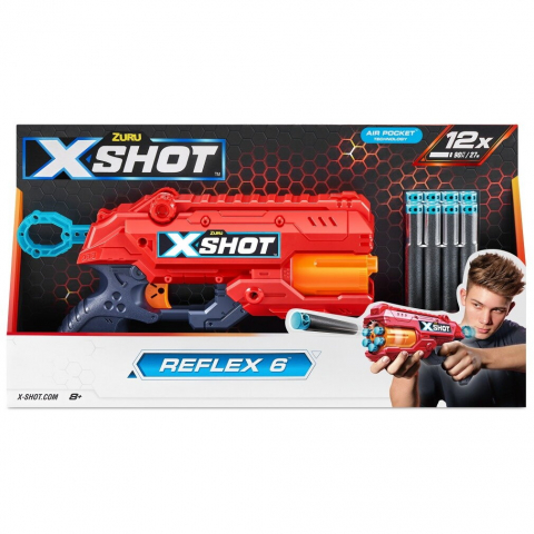 Jucarii Baieti - X-SHOT Blaster Excel Reflex, arma de jucarie, 12 proiectile