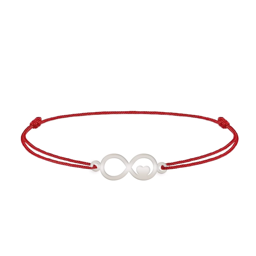 Brățara Infinito cu inimioară și șnur roșu [2]