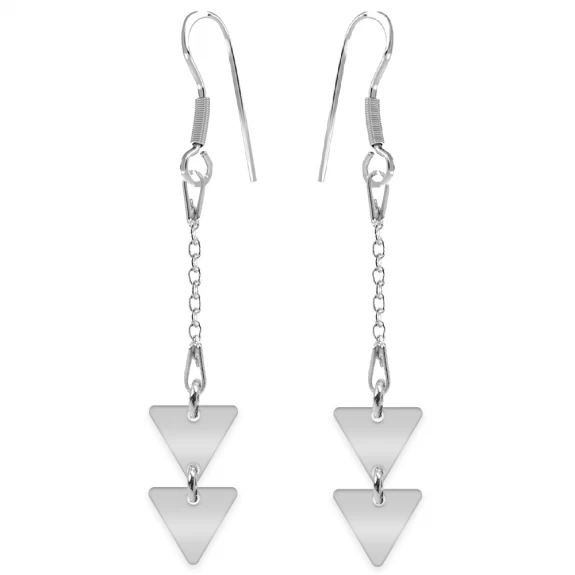 Cercei - Cercei Chic cu triunghiuri și tortiță deschisă