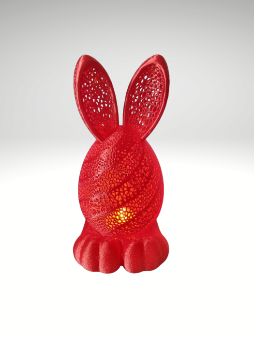 Lampa Decorativa Iepuras 3D cu LED Lumina Ambientala Decor Paste sau Camera Copii Rosu [2]