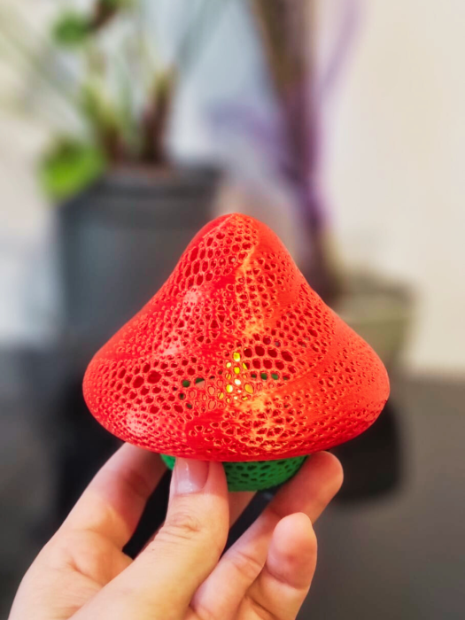 Lampa Decorativa Ciuperca 3D cu LED Lumina Ambientala Decor Camera Copii sau Paste, Rosu Verde [2]