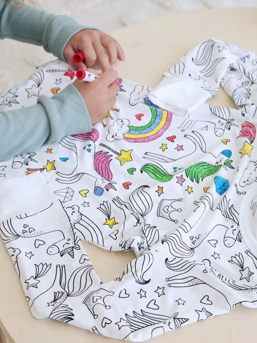 Pijamale Magic Color + Set Markere design curcubeu [2]