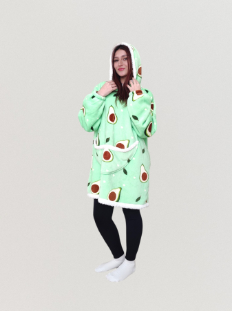 Hanorace - Hanorac Veselia maxi design avocado
