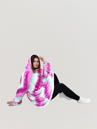 Hanorac Veselia maxi design pink star [2]