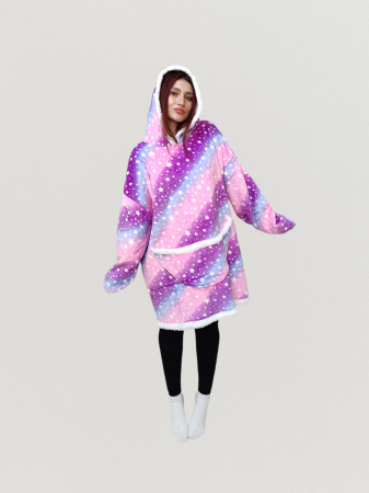 Hanorace - Hanorac Veselia maxi design purple star