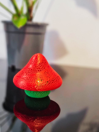 Gadgeturi si Accesorii - Lampa Decorativa Ciuperca 3D cu LED Lumina Ambientala Decor Camera Copii sau Paste, Rosu Verde