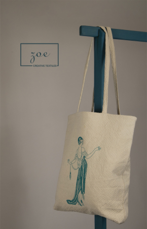 Genti Tote - Geantă Tote „Prezență” din Bumbac 100% cu Broderie – Zoe Creativ