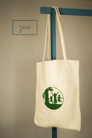 Genti Tote - Geantă Tote „Bucurie” din Bumbac 100% cu Broderie – Zoe Creativ