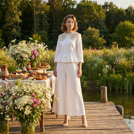 Camasi - Bluza & Pantaloni Macrame manuala Zoe