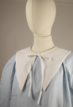 Gulere Detasabile - Guler bleu din bumbac poplin | Linii Esențiale