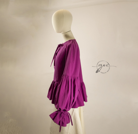 ămașă damă cu mâneci ample și fronseuri baroc | Pânză topită 100% bumbac [1]