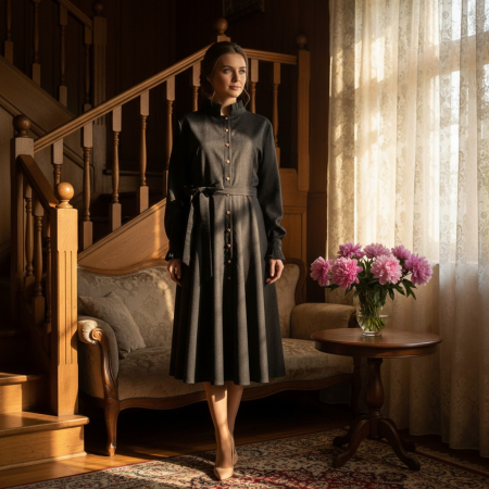 Rochii - rochie-zoe-izvor-stofa-lana-clos-regala