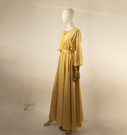Rochia Tihnă – Rochie Lungă în Cloș din In și Bumbac Zoe [3]