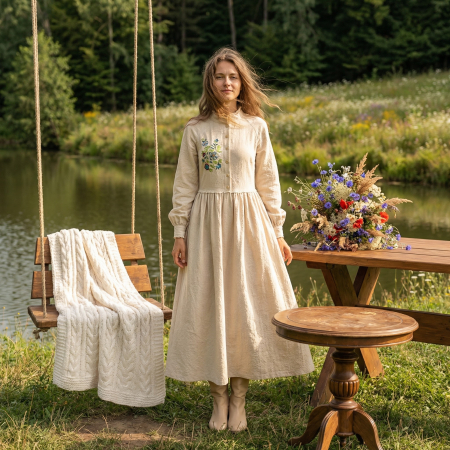 Rochii - rochie-zoe-matasea-campului-panza-topita-broderie-florala-camp