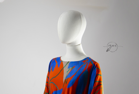 Rochie Maxi din Mătase Naturală și Vâscoză cu Imprimeu [3]