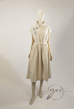 FLOARE DE BUMBAC - rochie-zoe-floare-de-in-naturala