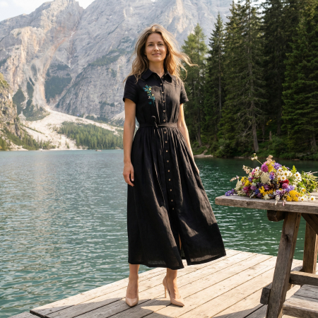 Rochii - rochie-zoe-puf-de-roua-panza-topita