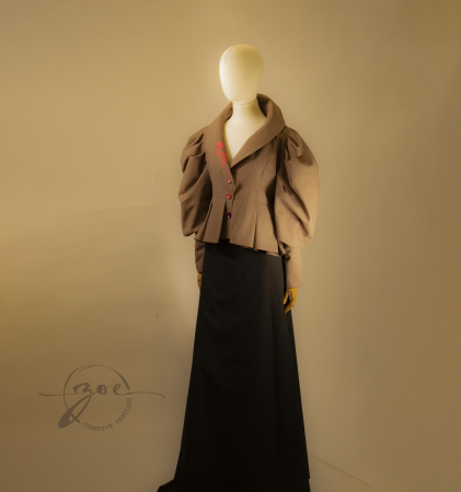 ECOU DE POVESTE - sacou-zoe-vita-nobila-stofa-broderie-florala-baroque-maneca-ampla