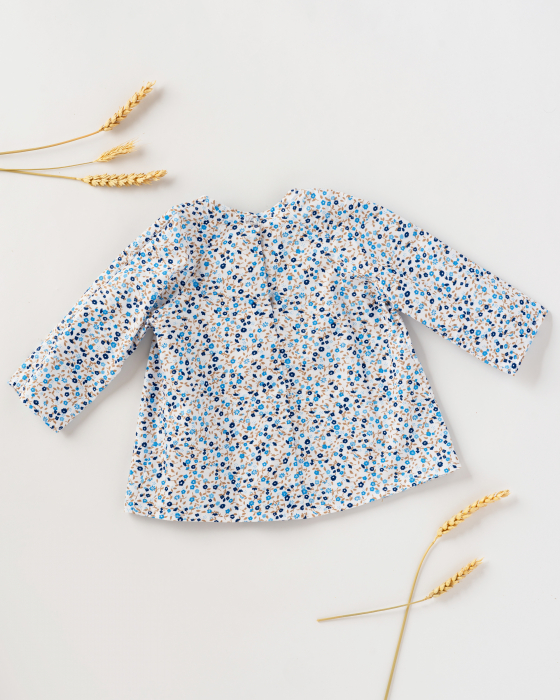 Bluza cu imprimeu floral si fundita [1]