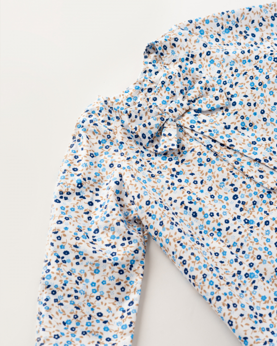 Bluza cu imprimeu floral si fundita [2]