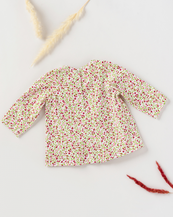 Bluza pentru fetite cu imprimeu floral si fundita [3]