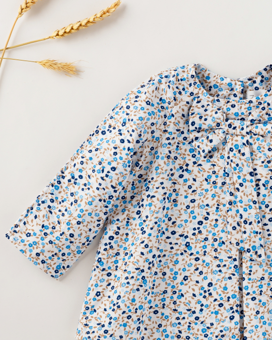Bluza cu imprimeu floral si fundita [4]