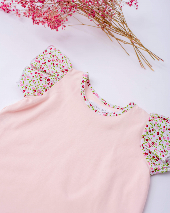 Bluza de vara, din jersey de bumbac, cu maneci din bumbac cu imprimeu floral [3]