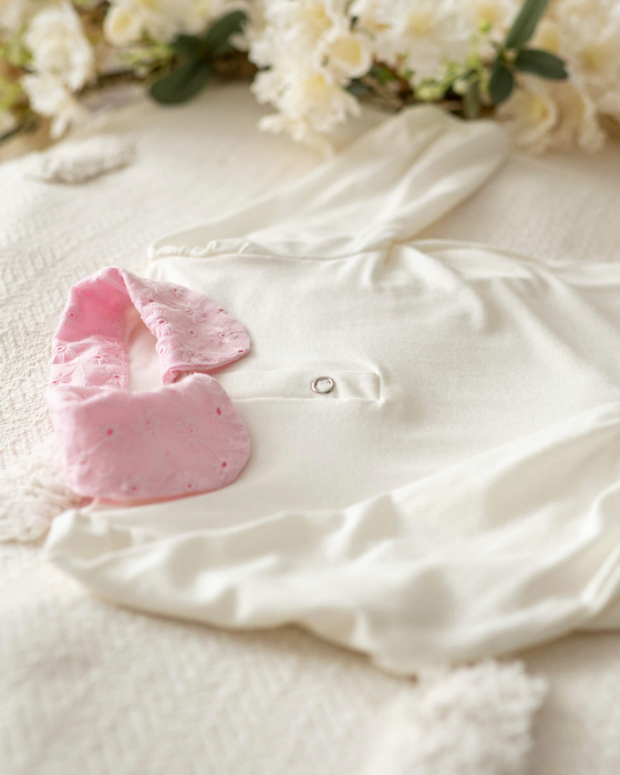 Bluza din jersey de bumbac cu guler roz  din bumbac dantelat [6]
