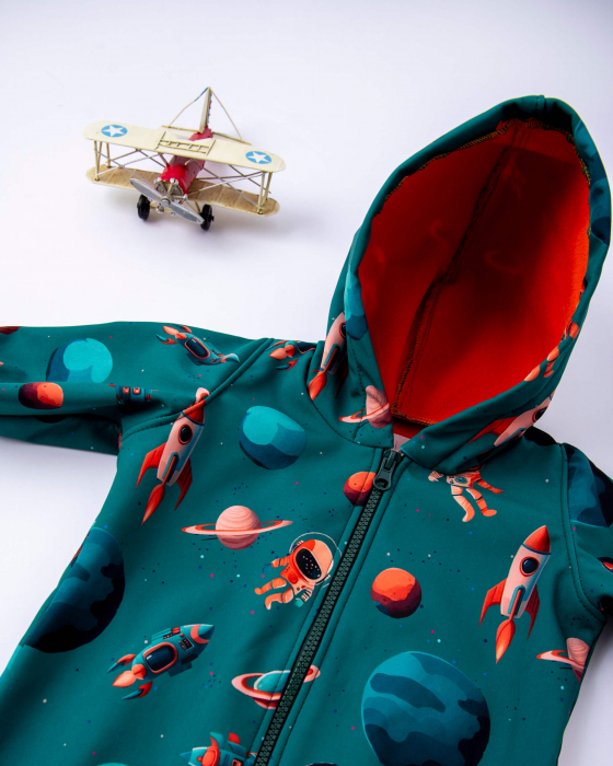 Overall din softshell cu imprimeu cu astronauti [3]