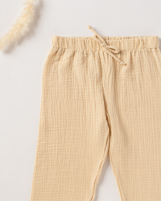 Pantaloni din muselina crem [2]