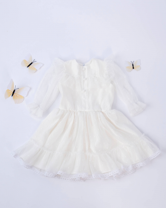 Rochie eleganta din tulle alb moale [4]