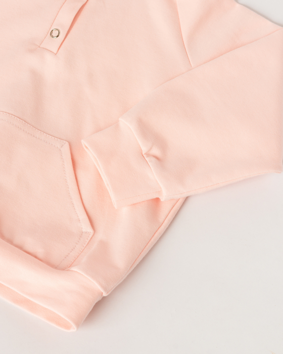 Set cu hanorac si pantaloni sport din bumbac roz [4]