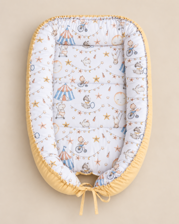 Baby Nest - Baby Nest pentru bebeluși cu imprimeu Circus Zumi Kids