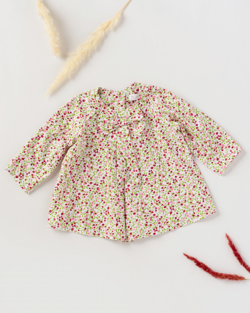Camasi si bluze - Bluza pentru fetite cu imprimeu floral si fundita