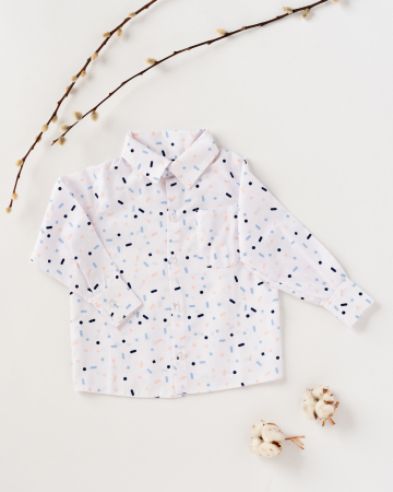 Camasi si bluze - Camasa din bumbac, pentru baieti, cu model abstract