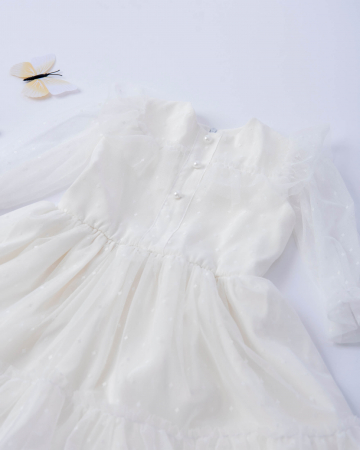 Rochie eleganta din tulle alb moale [4]