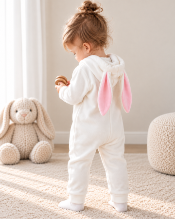 Salopete fete - Salopetă albă pentru bebeluși și copii din bumbac – Zumi Kids