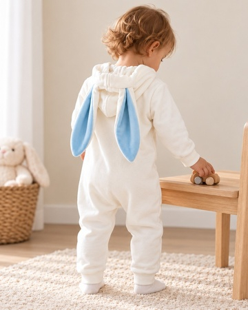 Baieti - Salopetă albă pentru bebeluși și copii din bumbac – Zumi Kids