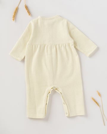 Salopeta din bumbac waffle ivory [2]