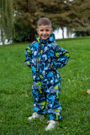 Imbracaminte copii - Salopeta din softshell cu imprimeu dinozauri